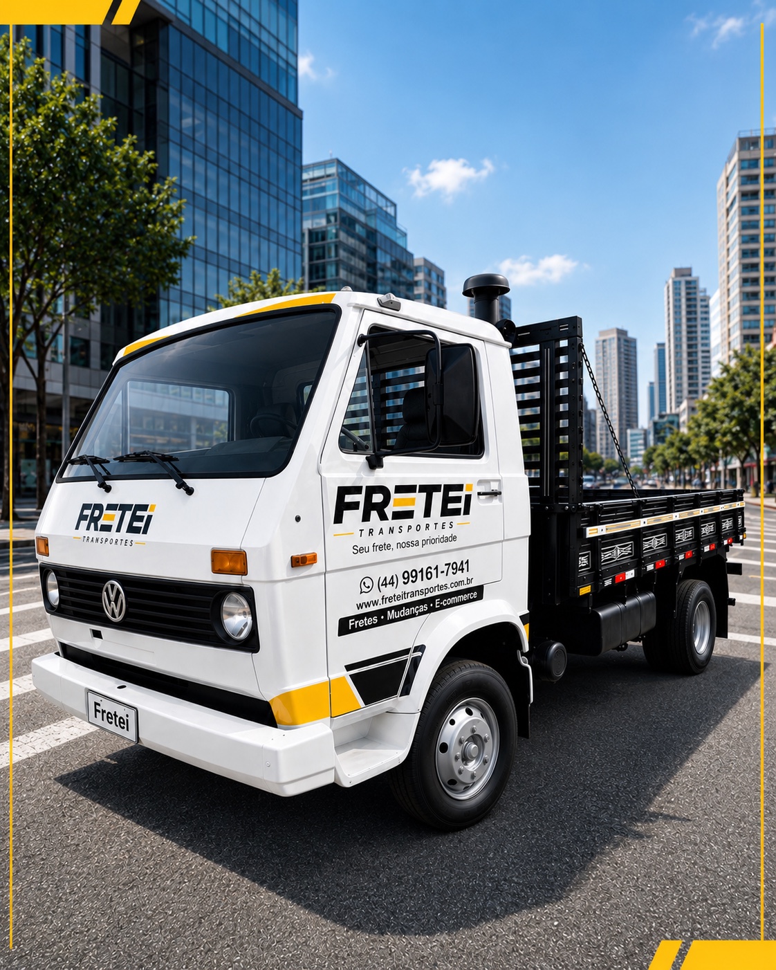Caminhão aberto da Fretei Transportes
